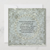  liefdesgedicht Blauwe Grijze Damask Wedding Invit Kaart (Achterkant)