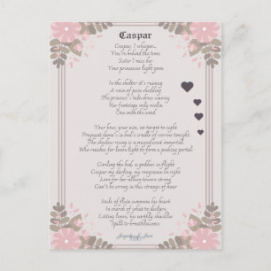 Liefdesgedicht Caspar Spookachtig Lyrische  Briefkaart
