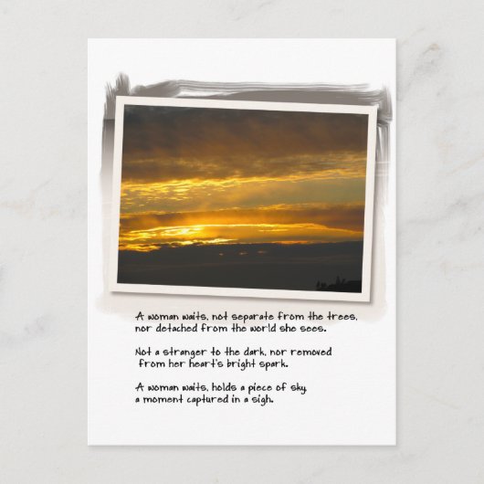 Liefdesgedicht en Birch Bay Sunset Briefkaart (Voorkant)