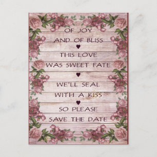Liefdesgedicht save the date briefkaart