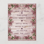 Liefdesgedicht save the date briefkaart (Voorkant)