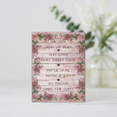 Liefdesgedicht save the date briefkaart (Staand voorkant)