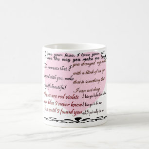 liefdesgedichten, liefdespoëzie koffiemok