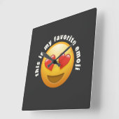 Liefdesgeslagen emoji vierkante klok (Hoek)