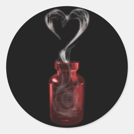 liefdesgif ronde sticker (Voorkant)