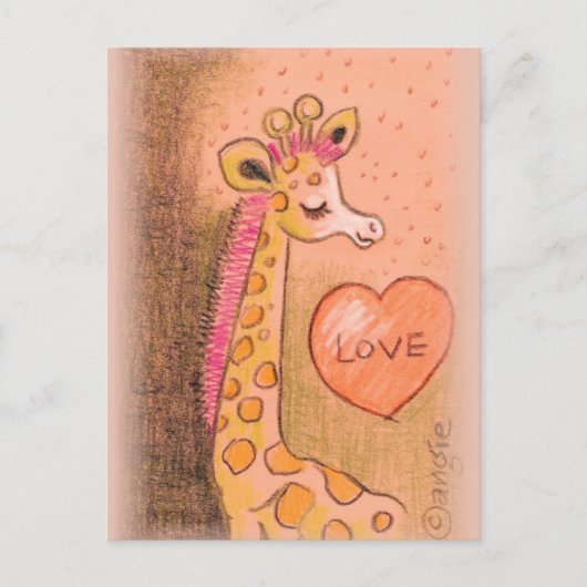 liefdesGiraffe Briefkaart (Voorkant)