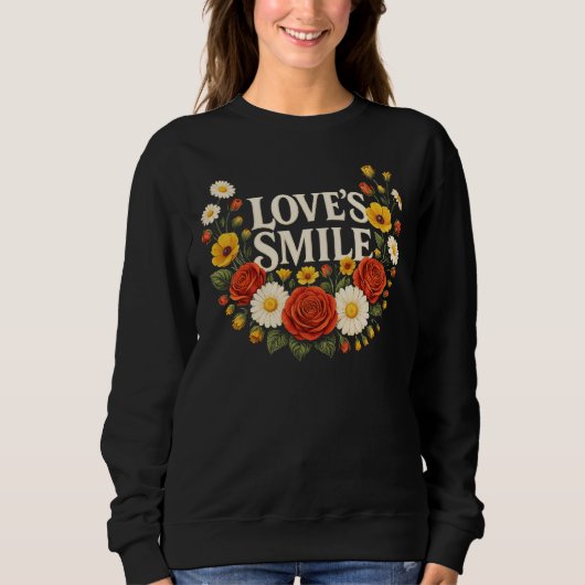 Liefdesglimlach Bloemenkrans Trui (Voorkant)