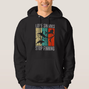 Liefdeshaaien stoppen met het vinnen van milieubes hoodie