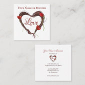 Liefdeshars met rode tulpen vierkante visitekaartje (Voorkant / Achterkant)