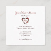 Liefdeshars met rode tulpen vierkante visitekaartje (Achterkant)