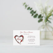 Liefdeshars met rode tulpen visitekaartje (Staand voorkant)