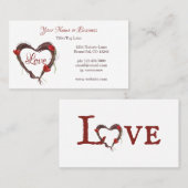 Liefdeshars met rode tulpen visitekaartje (Voorkant / Achterkant)