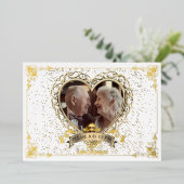 Liefdeshart 50e Jubileum Celebration Party Folie Uitnodiging (Staand Voorkant)