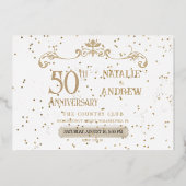 Liefdeshart 50e Jubileum Celebration Party Folie Uitnodiging (Achterkant)