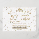 Liefdeshart 50ste verjaardagsfeestje folie uitnodiging (Achterkant)