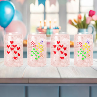 Liefdeshart blikvorm glas