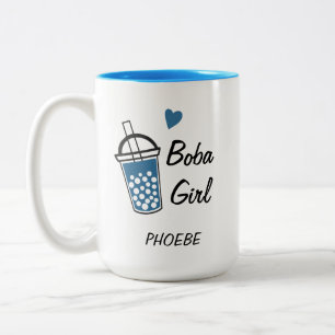Liefdeshart Boba Meisje Aangepaste Nieuwigheid Tweekleurige Koffiemok