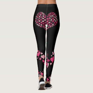 Liefdeshart Bum Broek Zwart Roze Hartjes Leggings