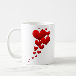 Liefdeshart decoratieve valentijnshart teken ontwe koffiemok