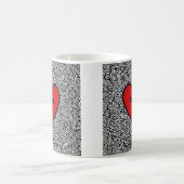 Liefdeshart Doodle mok Zwart Wit & Rood Valentijns (Center)
