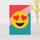 Liefdeshart-emoji op strepen wenskaart (leeg) kaart (Gele Bloem)