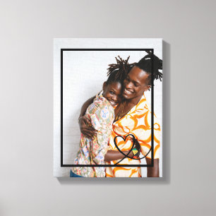 Liefdeshart gepersonaliseerde foto op maat gemaakt canvas afdruk