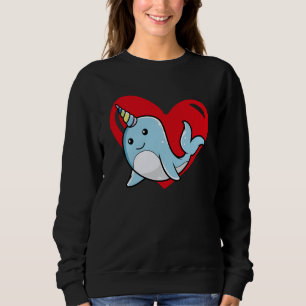 Liefdeshart Grafische Valentijnsdag Narwhal Jongen Trui