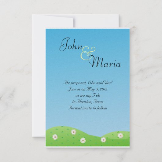 Liefdeshart hete luchtballon Trouww Datum reserver Save The Date (Achterkant)