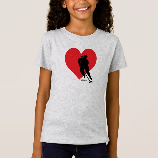 Liefdeshart Hockeymeisjes T-shirt (Voorkant)