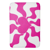 Liefdeshart in Magenta en Wit Badmat (Voorkant Verticaal)