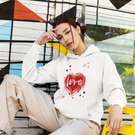 Liefdeshart in rood Valentijnsdag Hoodie