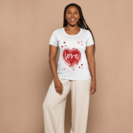 Liefdeshart in rood Valentijnsdag T-shirt