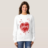 Liefdeshart in rood Valentijnsdag Trui (Voorkant volledig)