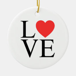 Liefdeshart keramisch ornament