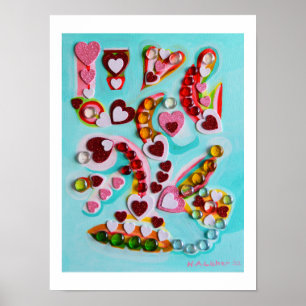 Liefdeshart kunst poster