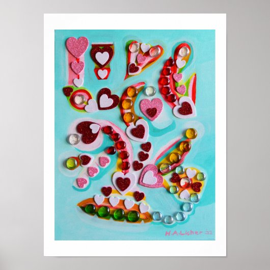Liefdeshart kunst poster (Voorkant)