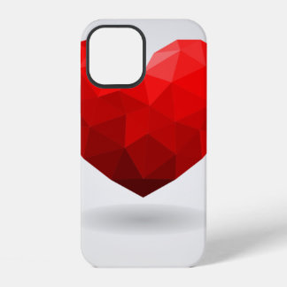 Liefdeshart laag poly valentijn iPhone 12 hoesje