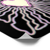 Liefdeshart met Abstract Design Sticker Poster (Hoek)