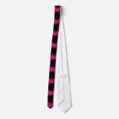 liefdeshart neon warm roze zwart mannen stropdas (Achterkant)
