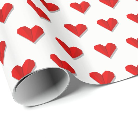 Liefdeshart Origami Vectorpatroon Valentijn Cadeaupapier (Rol Hoek)