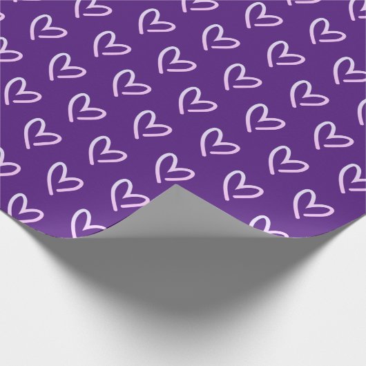 Liefdeshart Paarse Inpakpapier (Hoek)