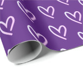 Liefdeshart Paarse Inpakpapier (Rol Hoek)