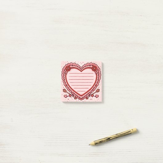 Liefdeshart Post-it® Notes (Op bureau)