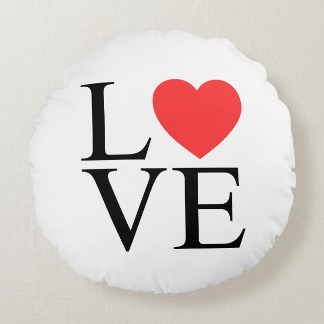 Liefdeshart Rond Kussen (Voorkant)