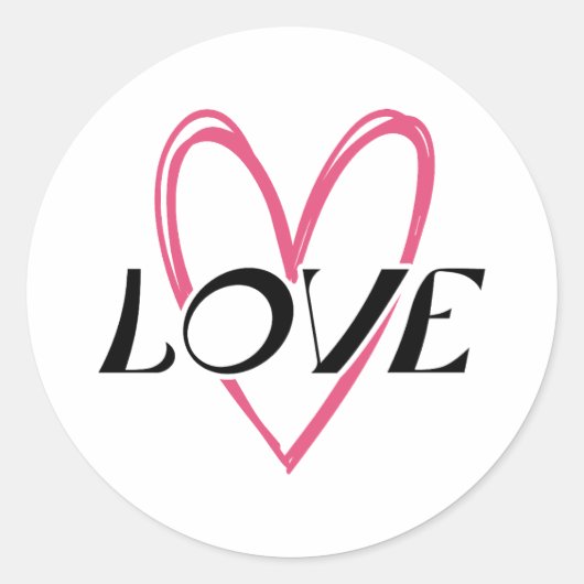Liefdeshart Ronde Sticker (Voorkant)