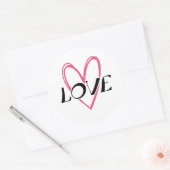 Liefdeshart Ronde Sticker (Envelop)
