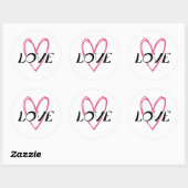 Liefdeshart Ronde Sticker (Vel)