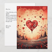 Liefdeshart: Schrijf je brief - Valentijnskaart Feestdagenkaart (Voorkant / Achterkant)