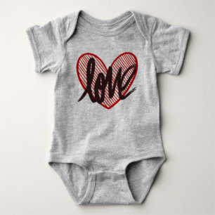 Liefdeshart Script Baby Bodysuit - Cute Rode Hart