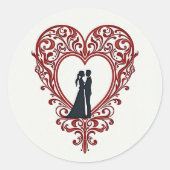 Liefdeshart Silhouet Sticker (Voorkant)